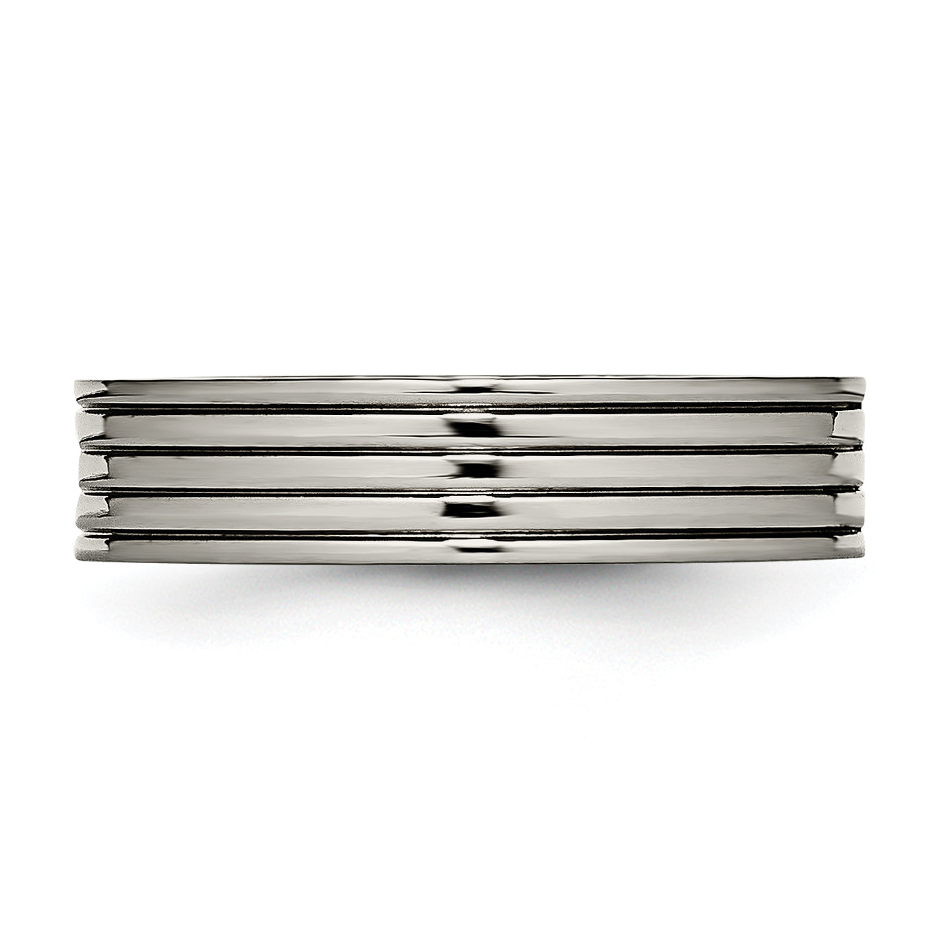 CZ Comfort-Fit Wedding Band in Titanium, 5mm