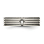 CZ Comfort-Fit Wedding Band in Titanium, 5mm
