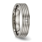 CZ Comfort-Fit Wedding Band in Titanium, 5mm