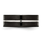 Black IP Grooved Comfort-Fit Wedding Band in Titanium, 8mm