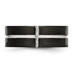 Black IP Grooved Comfort-Fit Wedding Band in Titanium, 8mm