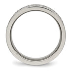 Cubic Zirconia Wedding Band in Titanium, 6mm