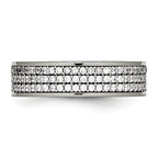 Cubic Zirconia Wedding Band in Titanium, 6mm