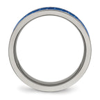 Blue Carbon Fiber Inlay Wedding Band in Titanium, 8mm