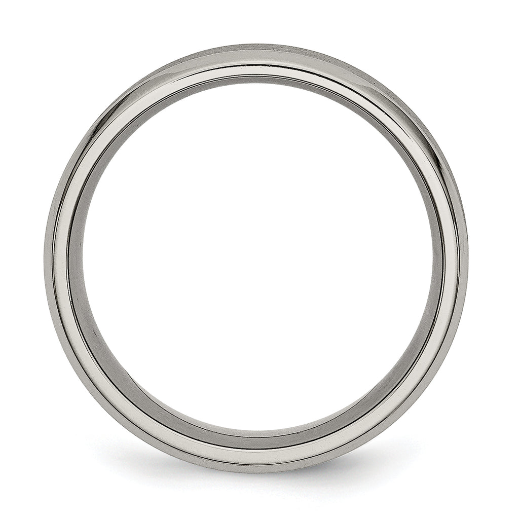 Concave Beveled-Edge Wedding Band in Titanium, 8mm