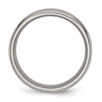 Concave Beveled-Edge Wedding Band in Titanium, 8mm