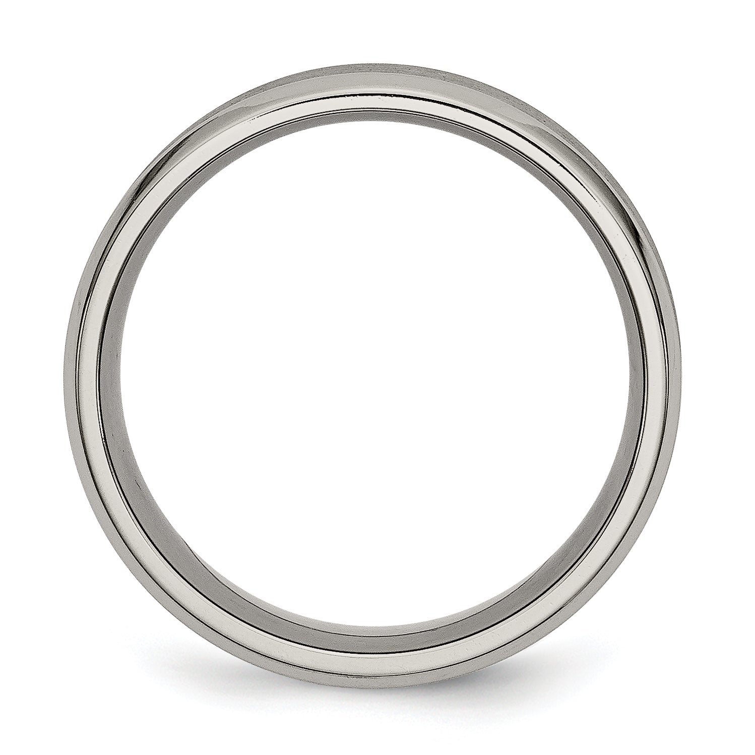 Concave Beveled-Edge Wedding Band in Titanium, 8mm
