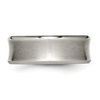 Concave Beveled-Edge Wedding Band in Titanium, 8mm