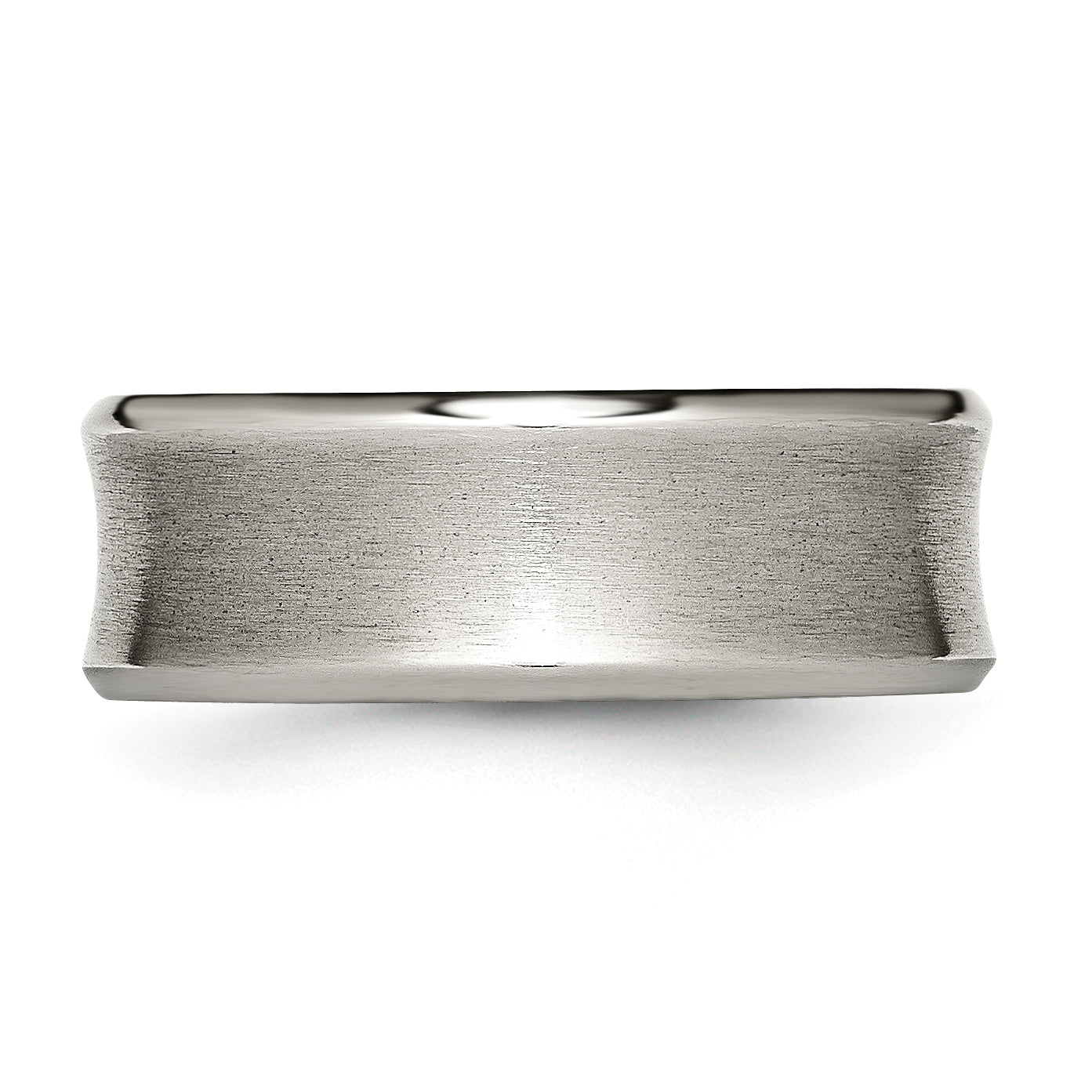 Concave Beveled-Edge Wedding Band in Titanium, 8mm