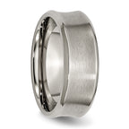 Concave Beveled-Edge Wedding Band in Titanium, 8mm