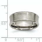 Concave Beveled-Edge Wedding Band in Titanium, 8mm