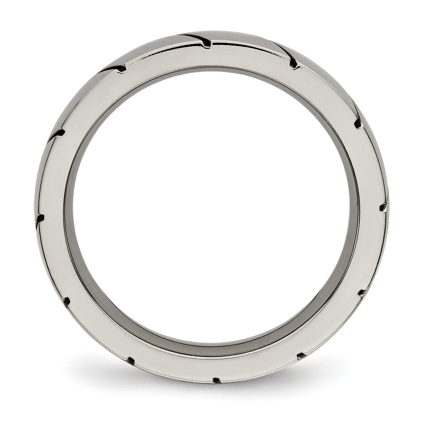 Grooved Wedding Band in Titanium, 4mm Secondary image