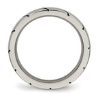 Grooved Wedding Band in Titanium, 4mm