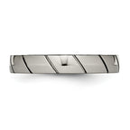 Grooved Wedding Band in Titanium, 4mm