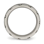 Criss-Cross Grooved Wedding Band in Titanium, 4mm