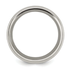 Titanium Brushed and Polished with CZ 8mm Band