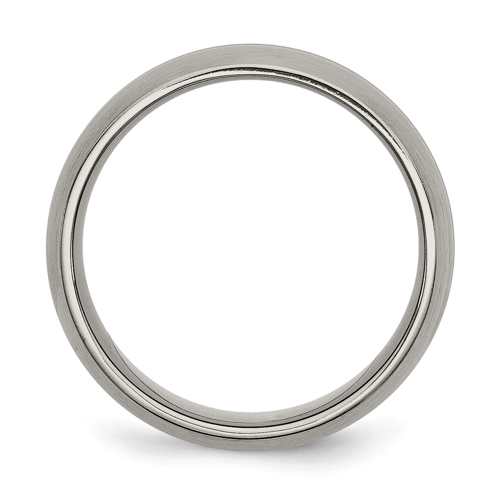 Grooved Wedding Band in Titanium, 8mm