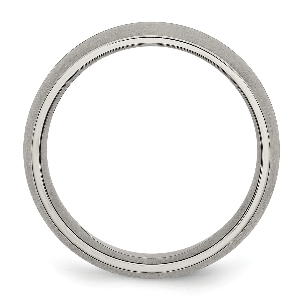 Grooved Wedding Band in Titanium, 8mm