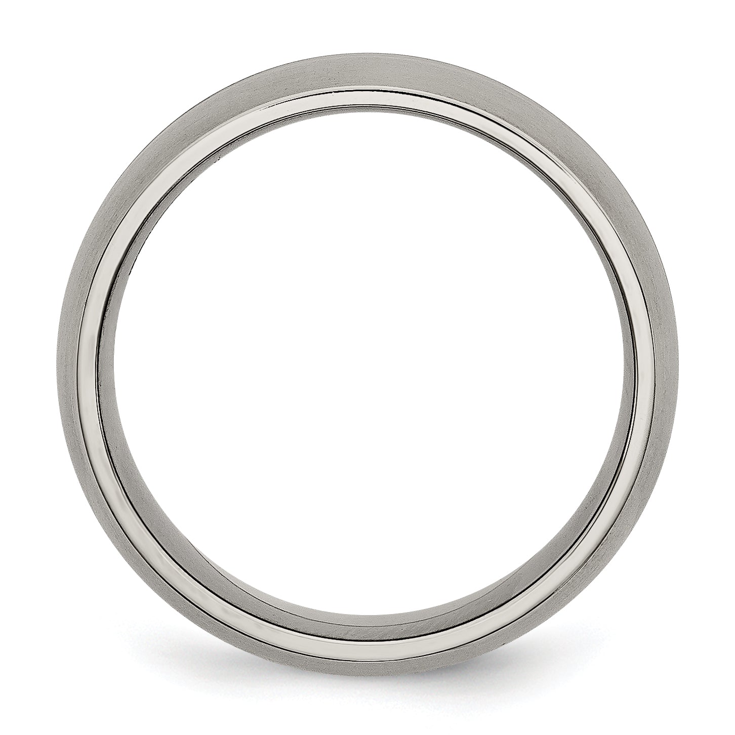Grooved Wedding Band in Titanium, 8mm