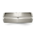 Grooved Wedding Band in Titanium, 8mm