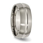 Grooved Wedding Band in Titanium, 8mm
