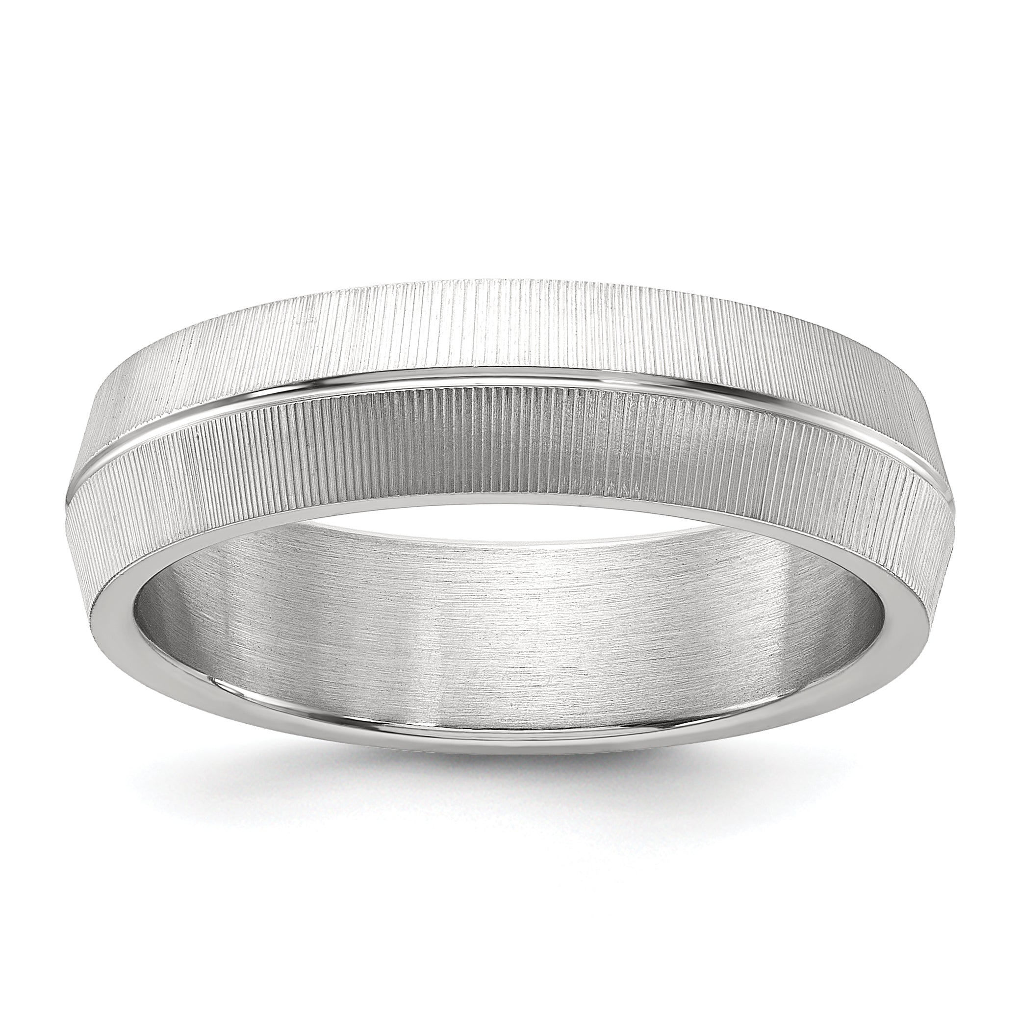 Titanium Polished and Textured 6mm Band