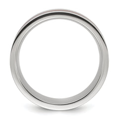 Titanium Polished with Wood and Imitation Meteorite Inlay 8mm Band