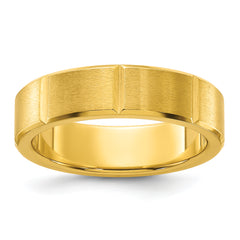 Titanium Polished Yellow IP-plated Grooved 6mm Band