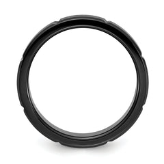 Titanium Polished Black IP-plated Grooved 6mm Band
