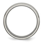 Grooved Wedding Band in Titanium, 8mm