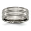 Titanium Polished 8mm Grooved Band