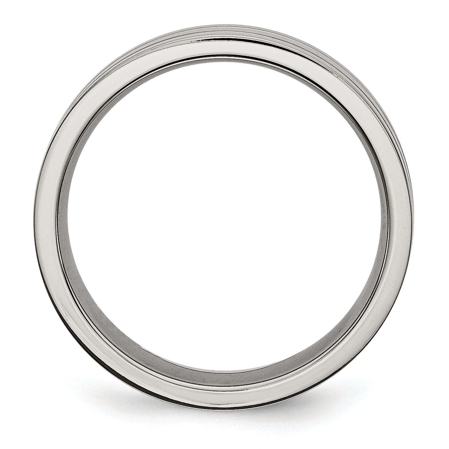 Grooved Wedding Band in Titanium, 6mm
