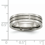 Grooved Wedding Band in Titanium, 6mm