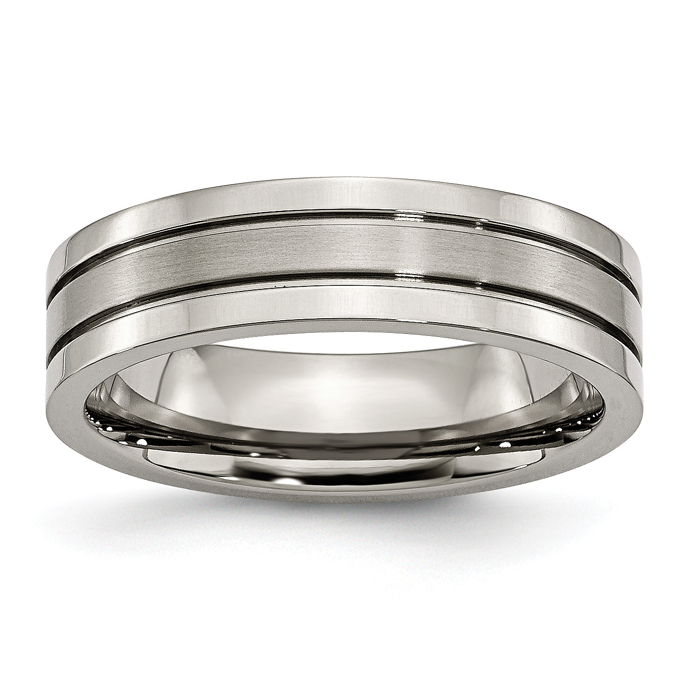 Titanium Brushed Center 6mm Grooved Band Main image