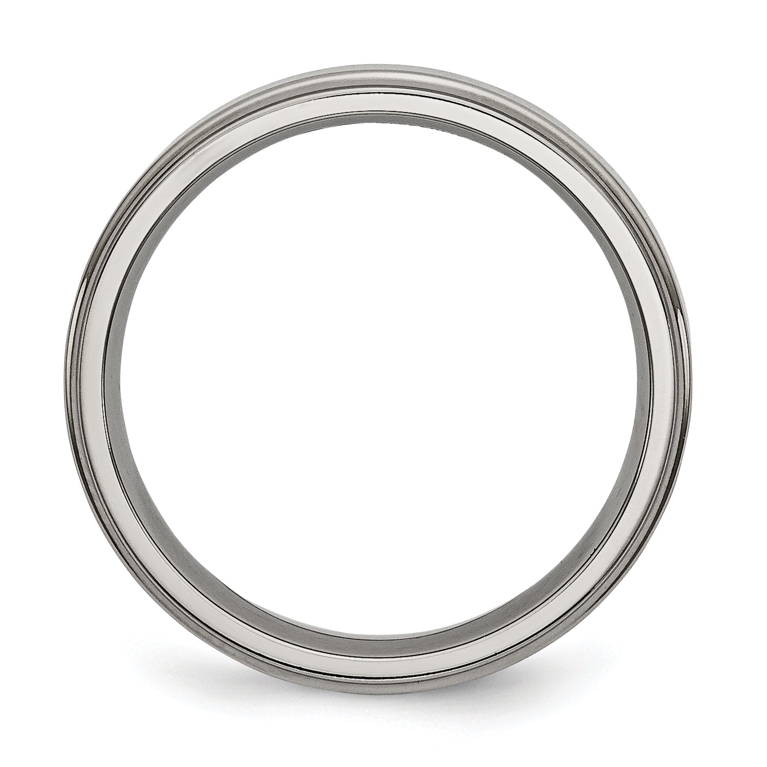 Ridged Edge Wedding Band in Titanium, 5mm Secondary image