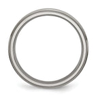 Ridged Edge Wedding Band in Titanium, 5mm
