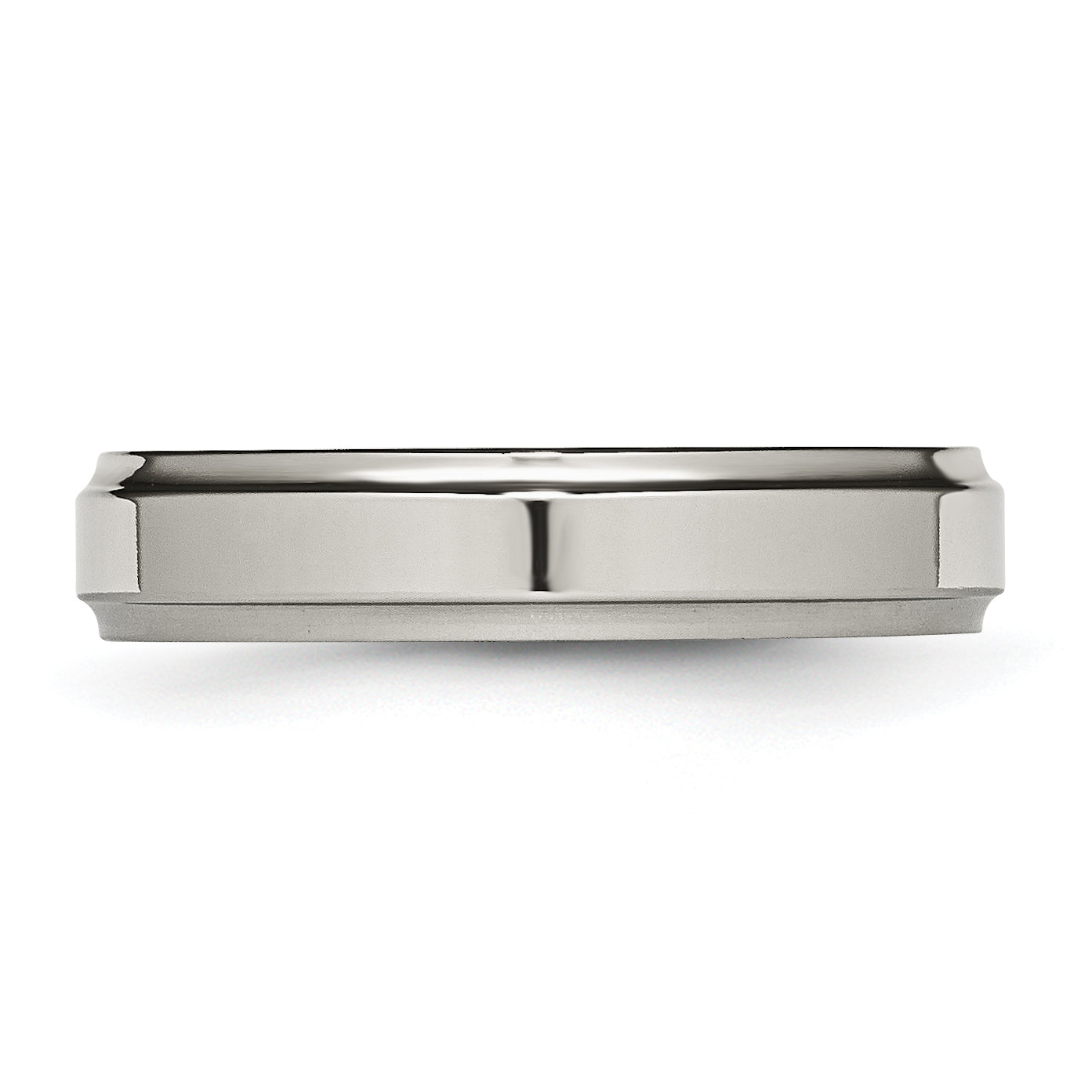 Ridged Edge Wedding Band in Titanium, 5mm