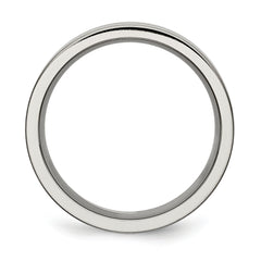 Titanium 8mm Wedding Band with Grooved Brushed Finish Unisex Elegant Design