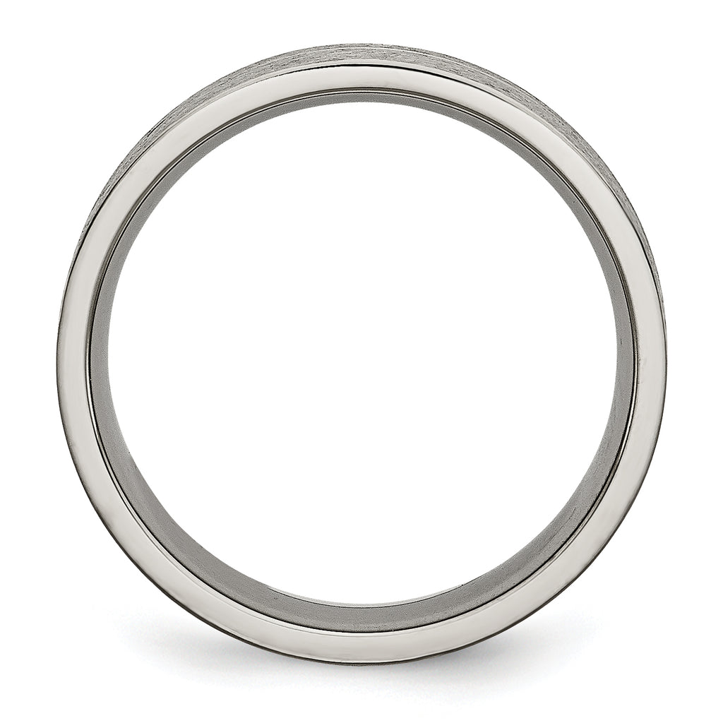 Grooved Wedding Band in Titanium, 6mm