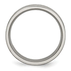 Grooved Wedding Band in Titanium, 6mm