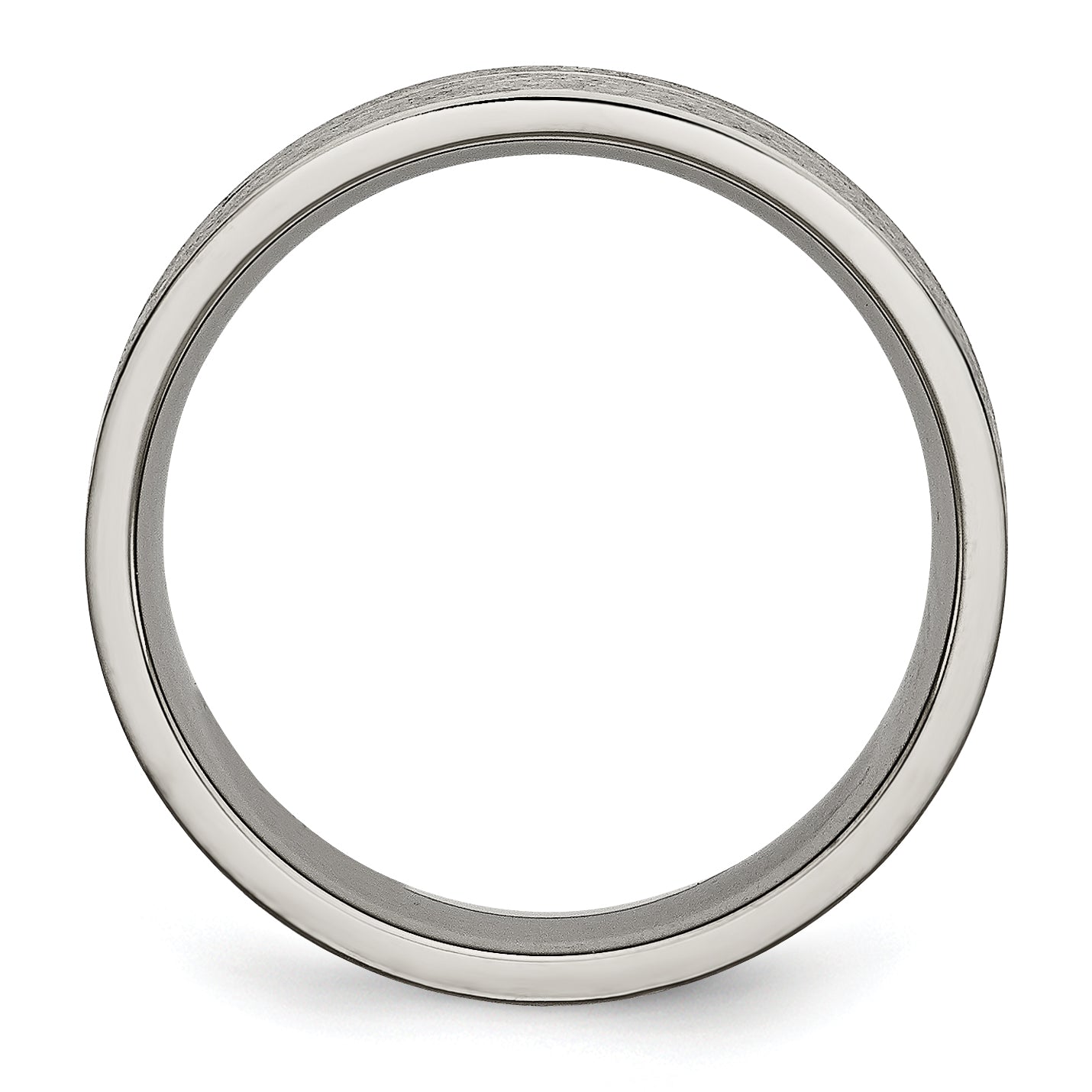 Grooved Wedding Band in Titanium, 6mm