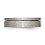 Grooved Wedding Band in Titanium, 6mm