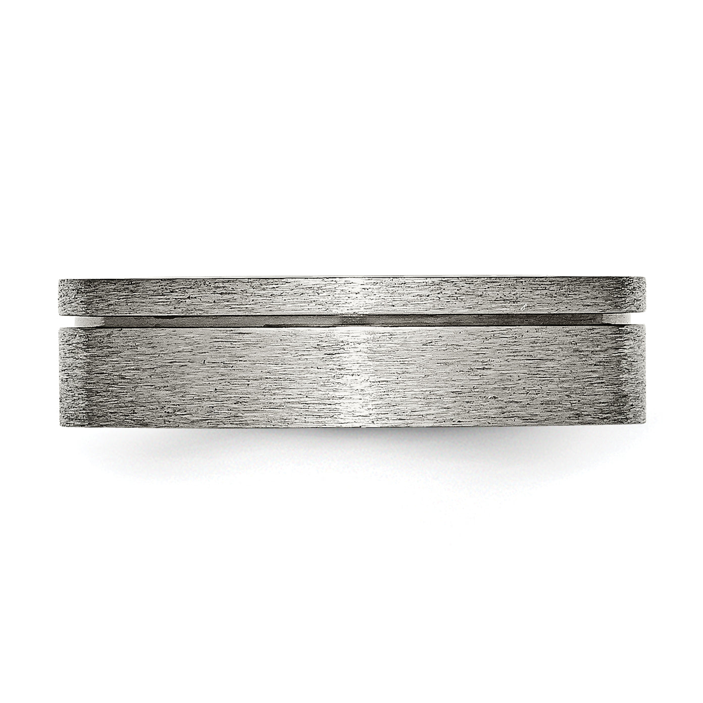 Grooved Wedding Band in Titanium, 6mm