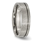 Grooved Wedding Band in Titanium, 6mm