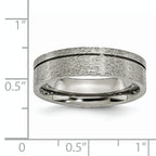 Grooved Wedding Band in Titanium, 6mm