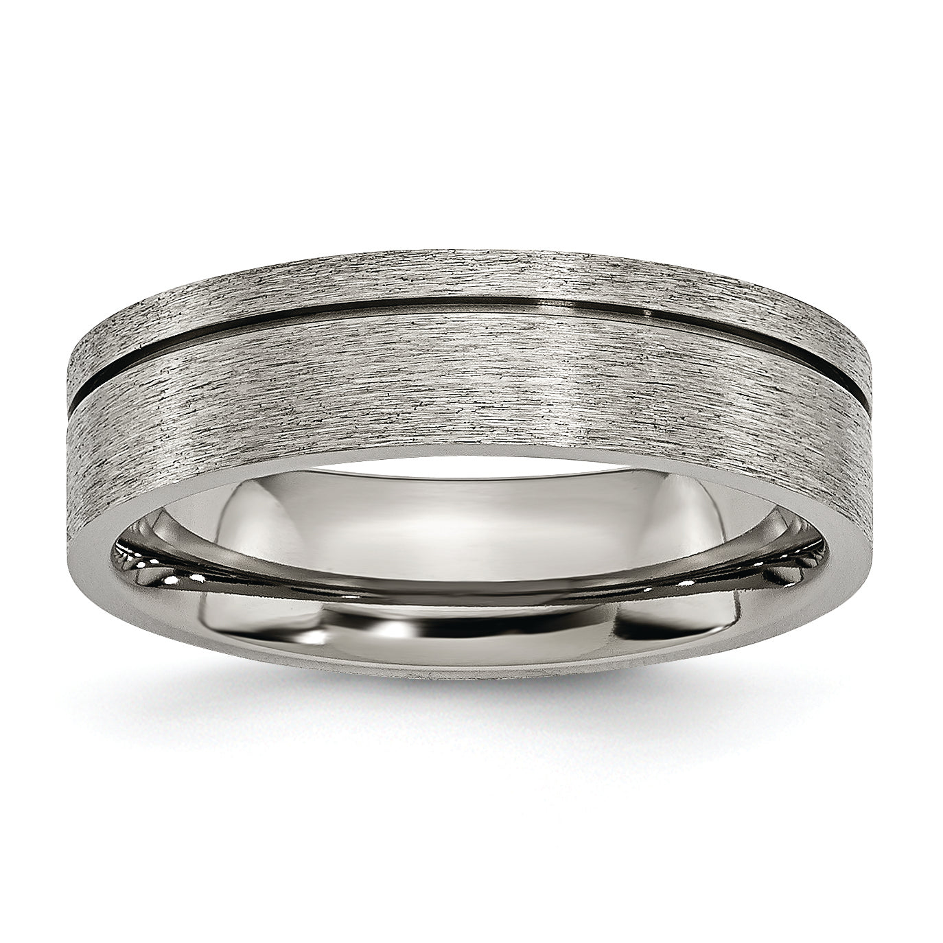 Titanium Grooved 6mm Brushed Band Main image