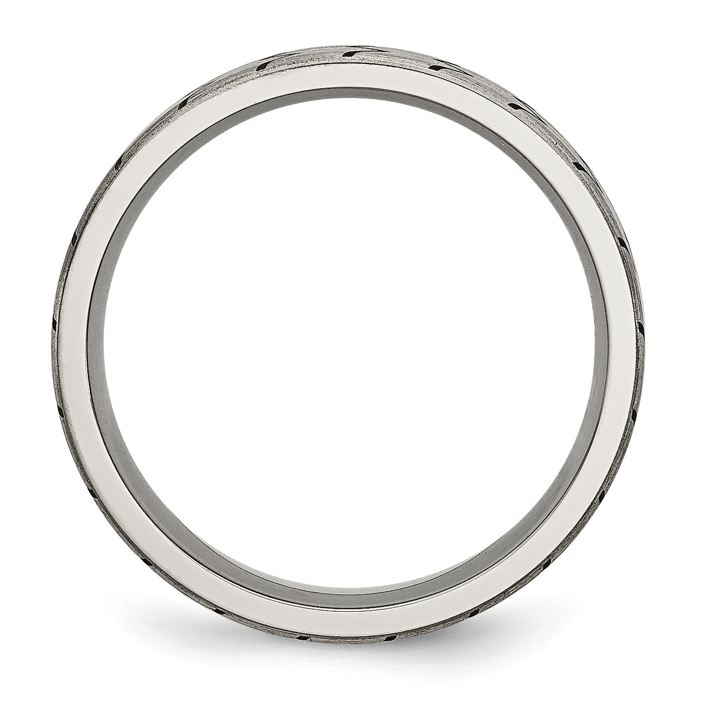 Titanium Brushed Unisex Wedding Band with Flat Tread Design Secondary image