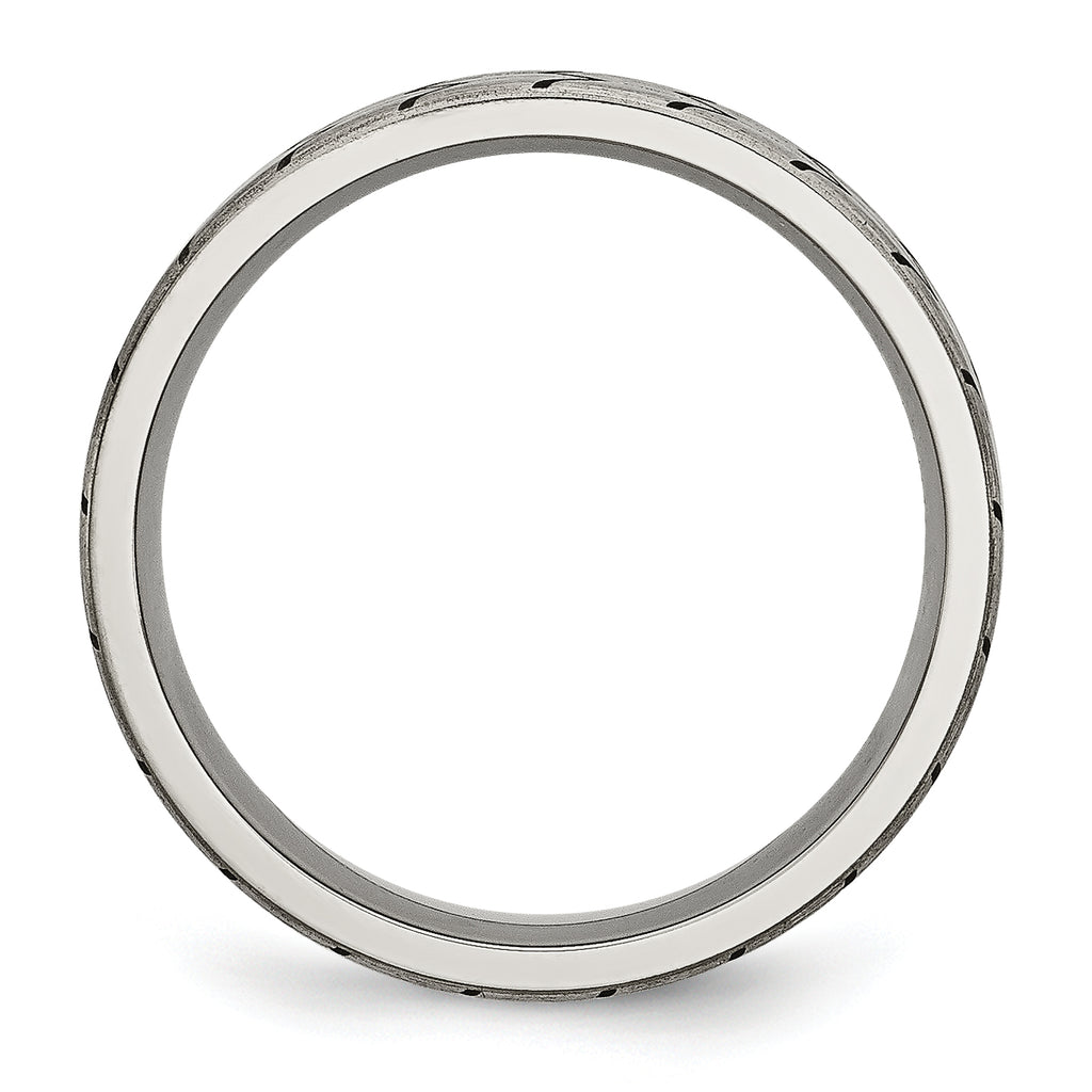 Titanium Brushed Unisex Wedding Band with Flat Tread Design