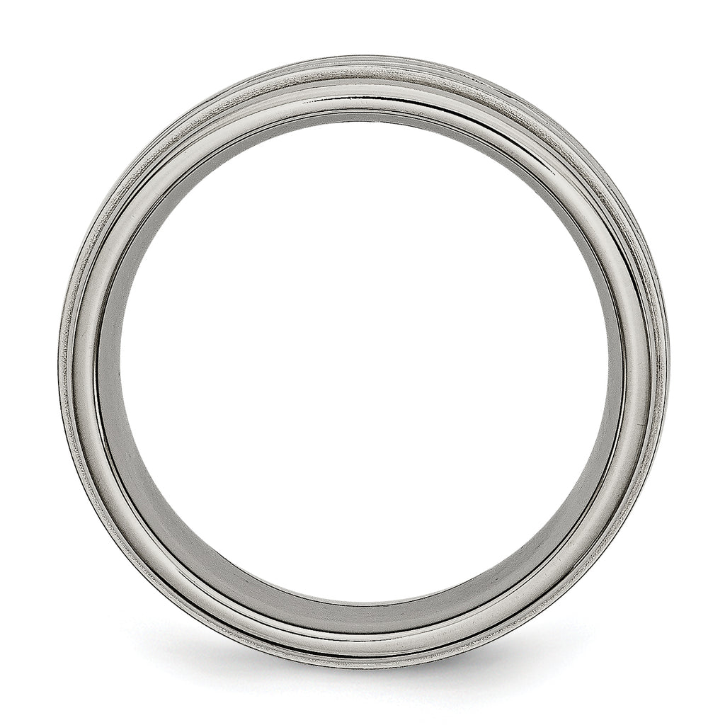 Criss-Cross Wedding Band in Titanium, 7mm