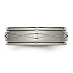 Criss-Cross Wedding Band in Titanium, 7mm